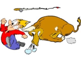 Sticker Custom Preview Image #018107 Animals Cartoons Bull Charging2