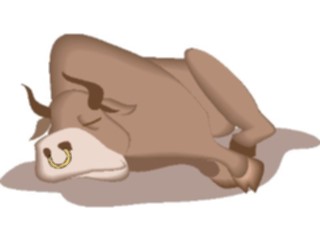 Sticker Custom Preview Image #018119 Animals Cartoons Bull Sleeping