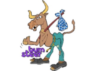 Sticker Custom Preview Image #018140 Animals Cartoons Bum Steer