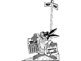 Sticker Custom Preview Image #018142 Animals Cartoons Bunnywith Newspaper