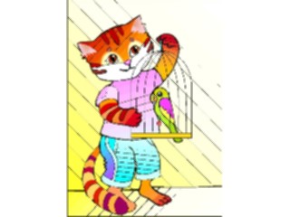 Sticker Custom Preview Image #018258 Animals Cartoons Cat Bird2
