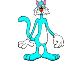 Sticker Custom Preview Image #018260 Animals Cartoons Cat Blue