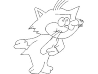 Sticker Custom Preview Image #018262 Animals Cartoons Cat Bowing