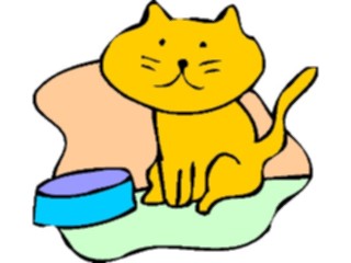 Sticker Custom Preview Image #018264 Animals Cartoons Cat Bowl02