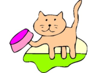 Sticker Custom Preview Image #018270 Animals Cartoons Cat Bowl08