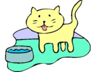 Sticker Custom Preview Image #018319 Animals Cartoons Cat Drinking1