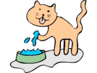Sticker Custom Preview Image #018321 Animals Cartoons Cat Drinking3