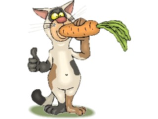 Sticker Custom Preview Image #018324 Animals Cartoons Cat Eating Carrot