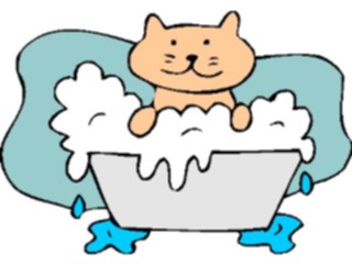 Sticker Custom Preview Image #018380 Animals Cartoons Catin Bath