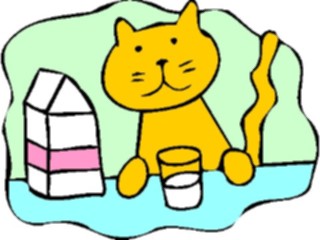 Sticker Custom Preview Image #018405 Animals Cartoons Cat Milk