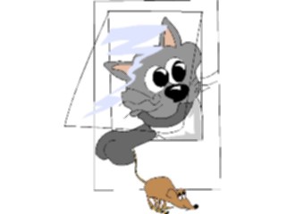Sticker Custom Preview Image #018417 Animals Cartoons Cat Mouse Teaser