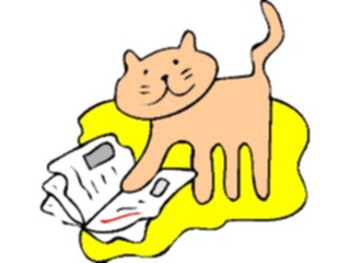 Sticker Custom Preview Image #018422 Animals Cartoons Cat Newspaper