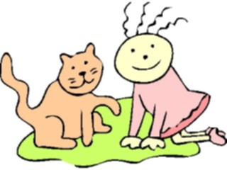 Sticker Custom Preview Image #018445 Animals Cartoons Cat Playing2