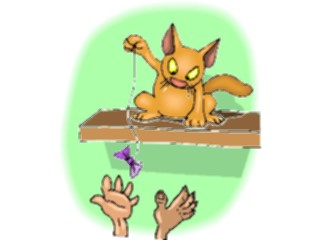 Sticker Custom Preview Image #018454 Animals Cartoons Cat Playingwith String