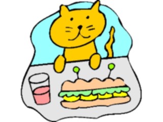 Sticker Custom Preview Image #018468 Animals Cartoons Cat Sandwich