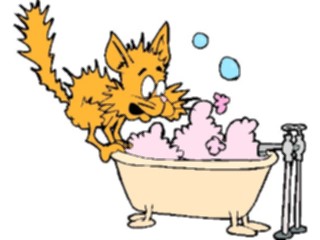 Sticker Custom Preview Image #018477 Animals Cartoons Cat Scaredof Bath