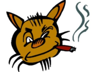 Sticker Custom Preview Image #018500 Animals Cartoons Cat Smokinga Cigar