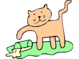 Sticker Custom Preview Image #018507 Animals Cartoons Cat Spilling