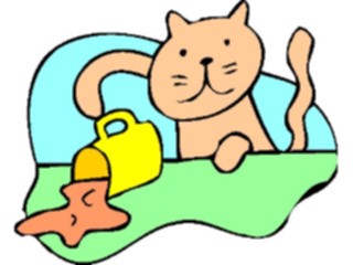 Sticker Custom Preview Image #018508 Animals Cartoons Cat Spilling Coffee