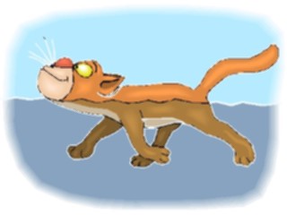 Sticker Custom Preview Image #018520 Animals Cartoons Cat Swimming