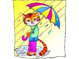 Sticker Custom Preview Image #018528 Animals Cartoons Cat Umbrella