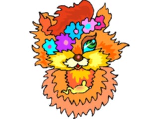 Sticker Custom Preview Image #018533 Animals Cartoons Cat Wearing Flowers