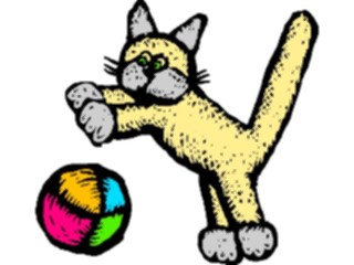 Sticker Custom Preview Image #018539 Animals Cartoons Catwith Ball