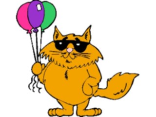 Sticker Custom Preview Image #018541 Animals Cartoons Catwith Balloons