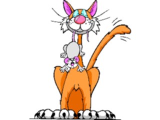 Sticker Custom Preview Image #018550 Animals Cartoons Catwith Mouse