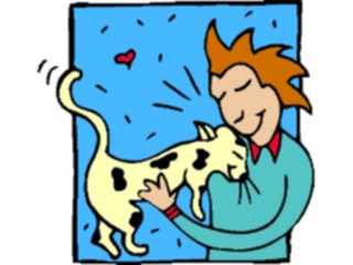 Sticker Custom Preview Image #018556 Animals Cartoons Catwith Owner5