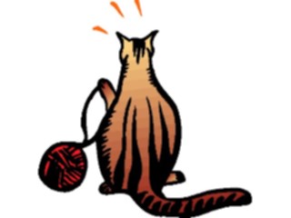 Sticker Custom Preview Image #018559 Animals Cartoons Catwith Yarn1