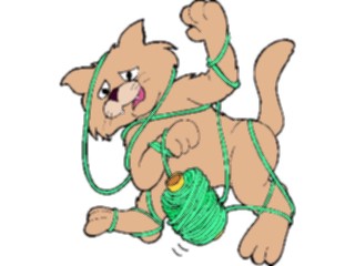 Sticker Custom Preview Image #018561 Animals Cartoons Catwith Yarn3