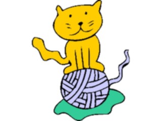 Sticker Custom Preview Image #018563 Animals Cartoons Catwith Yarn5