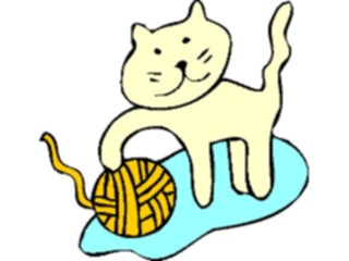 Sticker Custom Preview Image #018564 Animals Cartoons Catwith Yarn6