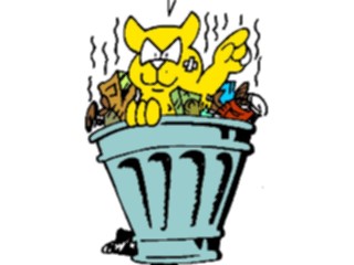 Sticker Custom Preview Image #018596 Animals Cartoons Catsin Trash Can