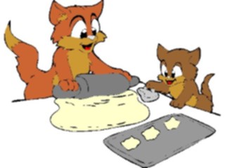 Sticker Custom Preview Image #018597 Animals Cartoons Cats Making Cookies