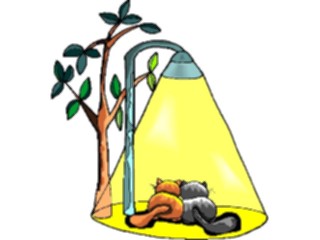 Sticker Custom Preview Image #018600 Animals Cartoons Cats Under Street Lamp