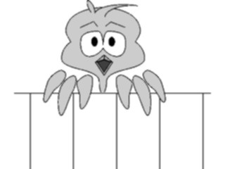 Sticker Custom Preview Image #018626 Animals Cartoons Chick Fence