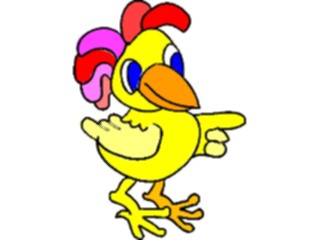 Sticker Custom Preview Image #018681 Animals Cartoons Chicken Pointing