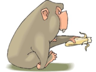 Sticker Custom Preview Image #018696 Animals Cartoons Chimp Eating Banana