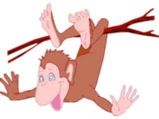 Sticker Custom Preview Image #018699 Animals Cartoons Chimp Hanging
