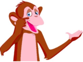 Sticker Custom Preview Image #018704 Animals Cartoons Chimp Pointing1