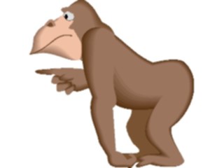 Sticker Custom Preview Image #018705 Animals Cartoons Chimp Pointing2