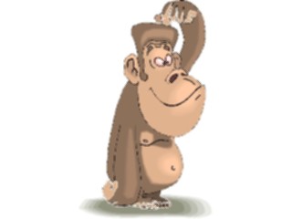 Sticker Custom Preview Image #018706 Animals Cartoons Chimp Thinking