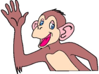 Sticker Custom Preview Image #018707 Animals Cartoons Chimp Waving