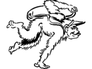 Sticker Custom Preview Image #018708 Animals Cartoons Chimpwith Bag1