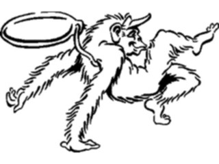 Sticker Custom Preview Image #018709 Animals Cartoons Chimpwith Bag2
