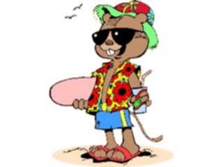 Sticker Custom Preview Image #018711 Animals Cartoons Chipmunkat Beach