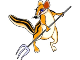 Sticker Custom Preview Image #018716 Animals Cartoons Chipmunk Pitchfork