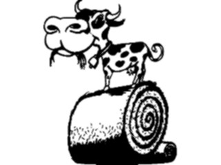 Sticker Custom Preview Image #018783 Animals Cartoons Cow On Grass